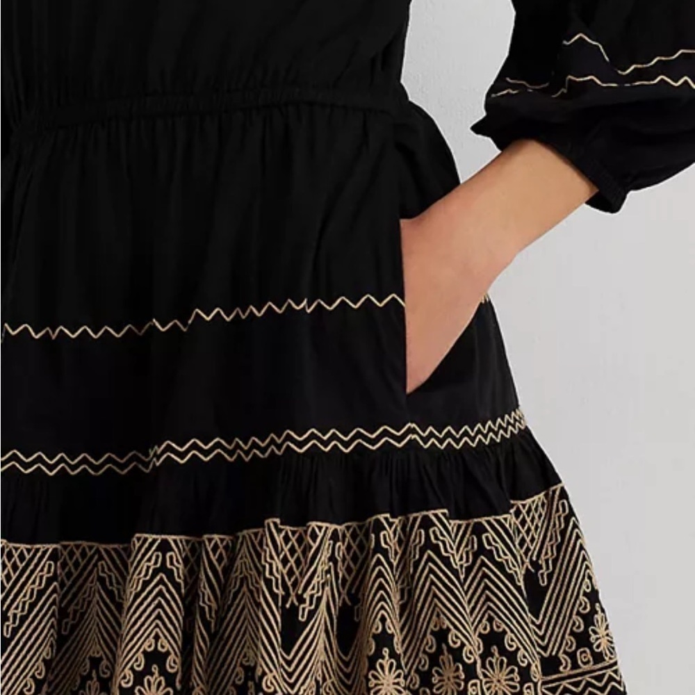 Lauren Ralph Lauren cotton Voile embroidered peasant dress - Picture 2 of 8